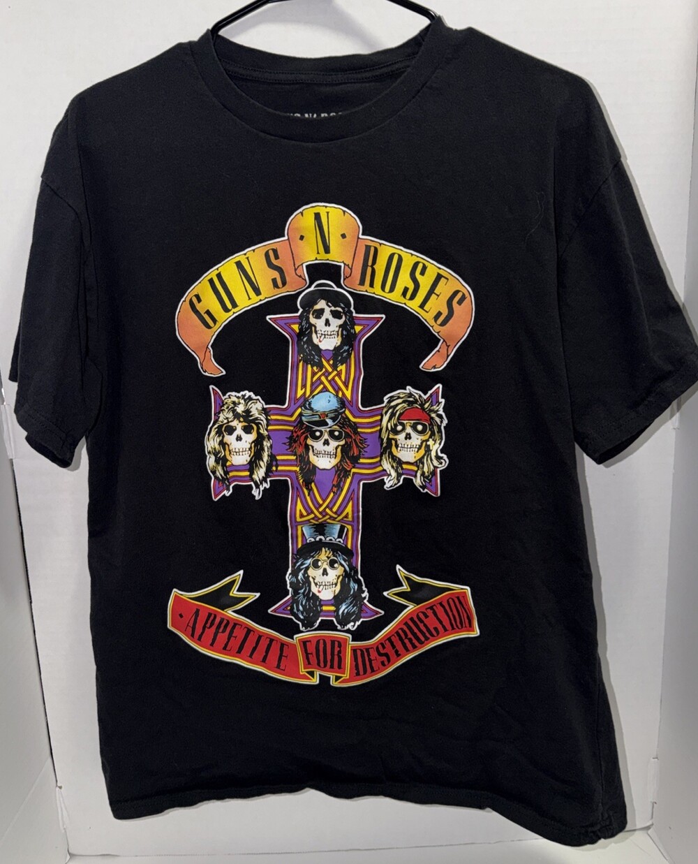 Guns N' Roses Appetite For Destruction Cross Official T-Shirt Adult Size L Black